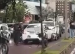 MOTORISTA ENTRA NA CONTRAMÃO NA AVENIDA DJALMA BATISTA E PROVOCA ACIDENTE COM ENGAVETAMENTO EM MANAUS