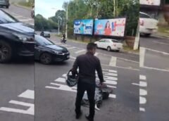 ÓLEO NA PISTA PROVOCA ACIDENTE NA COMPENSA