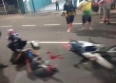 MOTORISTA ENTRA NA CONTRAMÃO E MOTOCICLISTA TEM BRAÇO DECEPADO EM GRAVE ACIDENTE NA TORQUATO TAPAJÓS