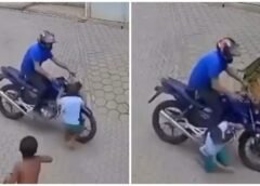MOTOCICLISTA É FLAGRADO ATROPELANDO CRIANÇA NO MUNICÍPIO DE PARINTINS